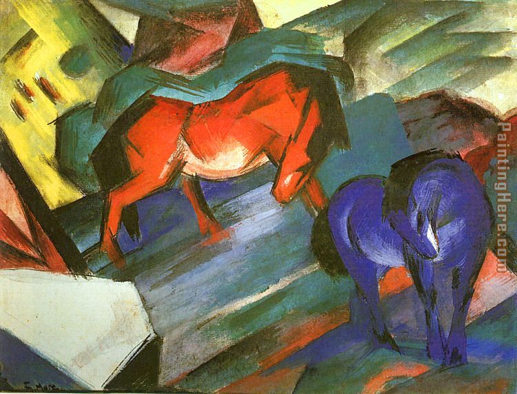 Red and Blue Horse painting - Franz Marc Red and Blue Horse art painting